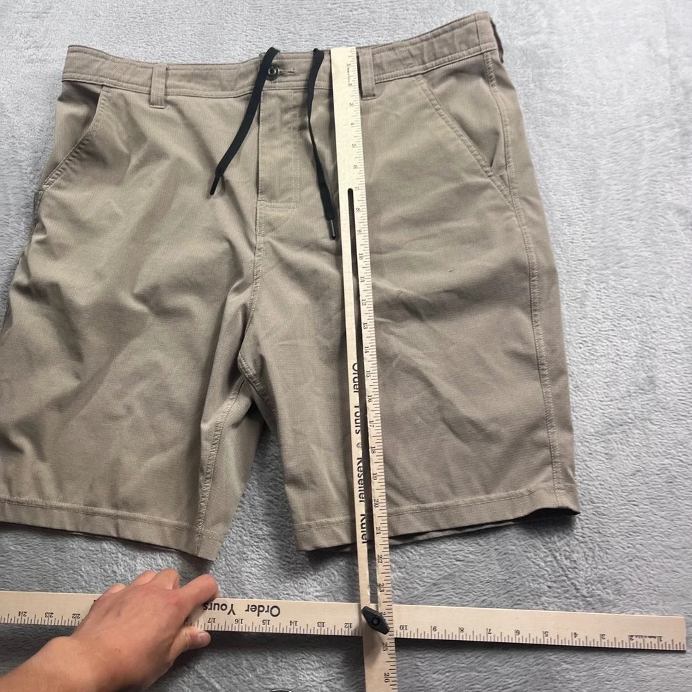 Prana Mens Khaki Tan Ripstop Hiking Shorts Size 38 Standard Fit Drawstring